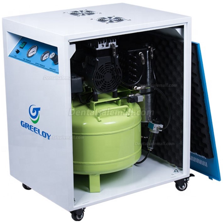 Greeloy® GA-81XY Dental Oilless Air Compressor With Drier and Silent Cabinet